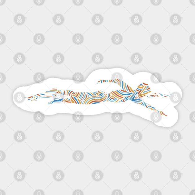 Freestyle Swimmer with Creative Colorful Wave Design Gift Sticker by Swimarts